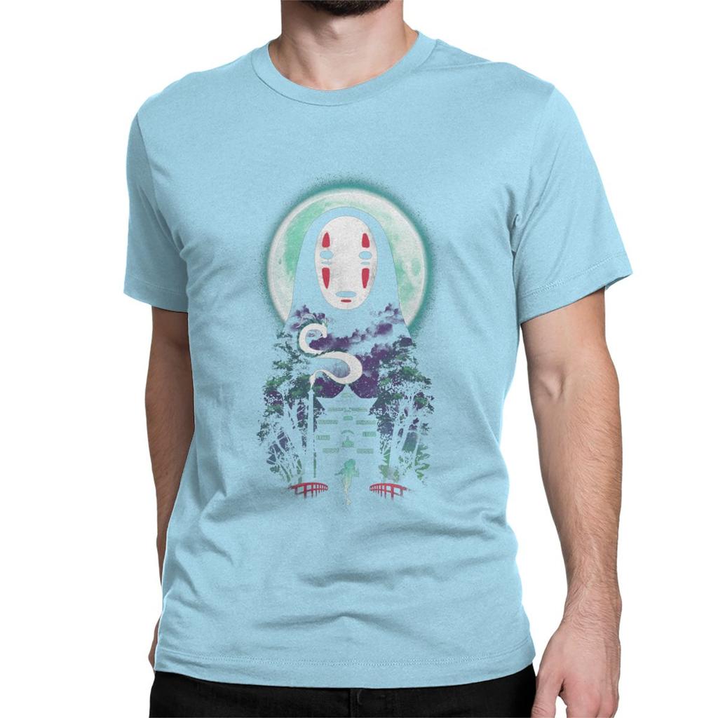 Hipster Forest Spirit T Shirts For Men Crew Neck T Shirts Spirited Away Ghibli Short Sleeve