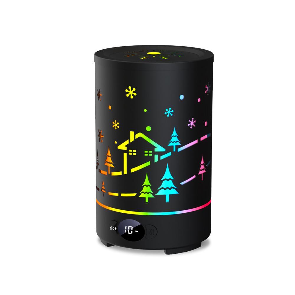 USB RGB диффузор с ароматом пламени: Бесшумный таймер, Большой объем пара, Аромат эфирных масел, Идеально для домашнего использования.