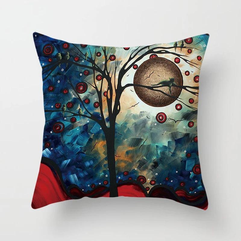 Creative Tree Pattern Pillowcase Interior Decoration Office Living Room Home Pillowcase