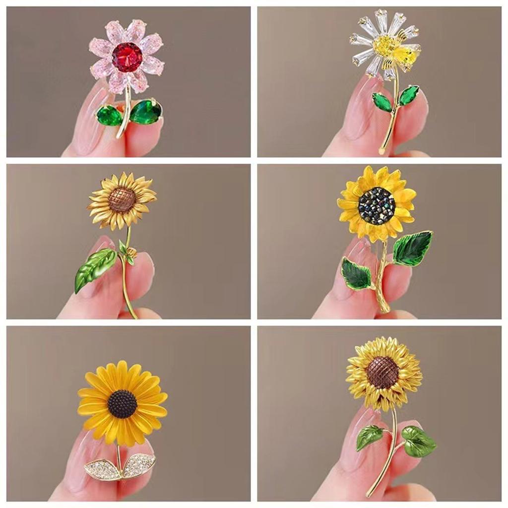 Versatile Sunflower Alloy Pin Multipurpose Decoration For Clothing Handbags Special Occasions Sturdy Wear