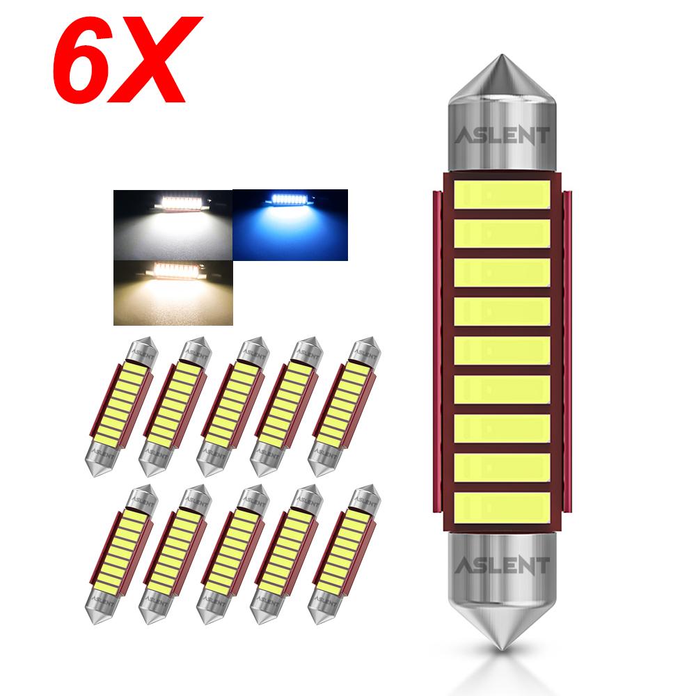 6X Festoon Led C5W 31 36 39 41mm Car Lights Canbus 7020SMD Dome Light 12V 4000K 6000K Warm White Crystal Blue License Plate Lamp Dome Lights 6