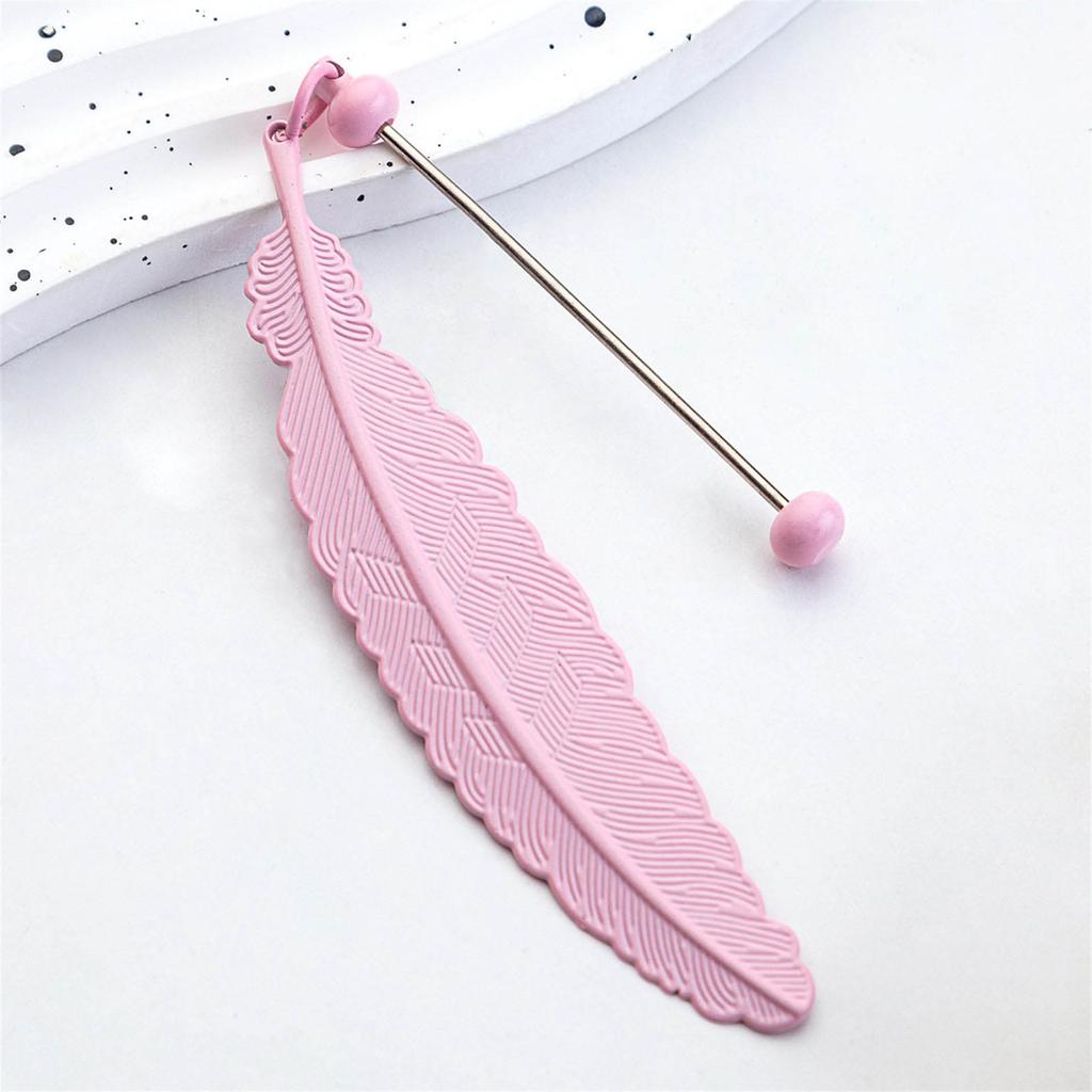 Feather Bookmarks Beadable Book Mark Metal Feather Book Page Holder for Book Lover Reader Teacher Student Gift