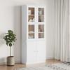 VidaXL Glass Display Cabinet ALTA White 77x35x186.5 Cm Solid Pine Wood 353950