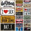 Home Decor Posters Painting Tin Plate Retro Metal Sign Wall Plaques Vodka Coffee Beer Whiskey Sex Drink Wine Tin Sign Plaque