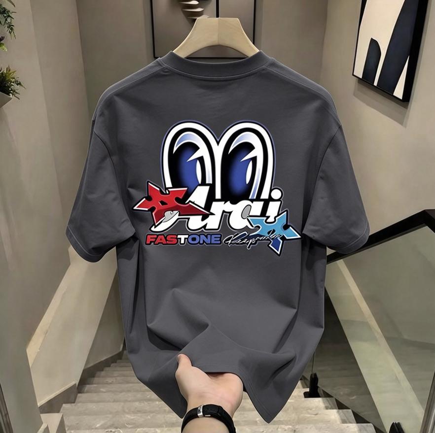 Arai Motorcycle T-Shirt Unisex Oversized Graphic Tee, Color Helmet Logo Back Print, Racing Moto Biker Streetwear Casual Short Sleeve