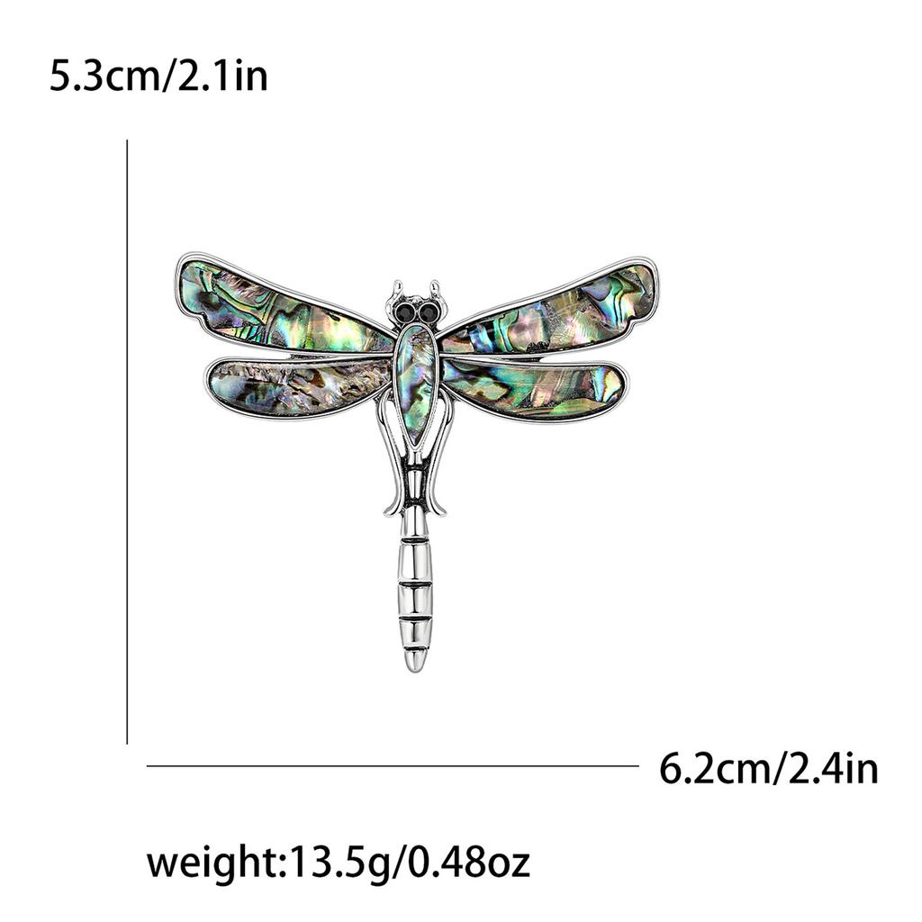 Винтажная брошь «Стрекоза» с изумрудной ракушкой, булавка для пиджака, пиджака, аксессуаров