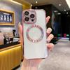 Электроplating магнитный чехол для iPhone16ProMax с узором CD подходит для чехла Apple 15 mobile phone case 13/14 с защитной пленкой для камеры E