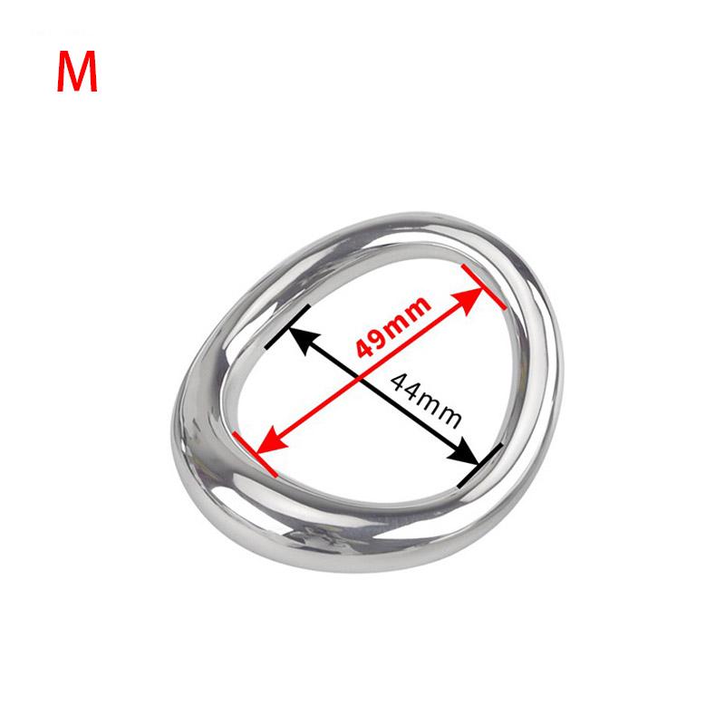 Male Stainless Steel Curved Cock Penis Ring Scrotum Penis Restraint Stretch Ring Delayed Ejaculation Sex Toys