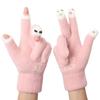 Thickened Warm Gloves Women's Leaky Finger Gloves Washable Knitted Gloves for Touch Screen