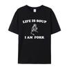 Футболка с принтом Summer Life Is Soup I Am Fork Frog, мужская и женская футболка с коротким рукавом, мужская уличная одежда