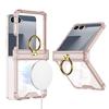 Прозрачный чехол для мобильного телефона Samsung Zflip7 с подушкой безопасности, держателем-кольцом, откидной, складной, противоударный, с полной защитой