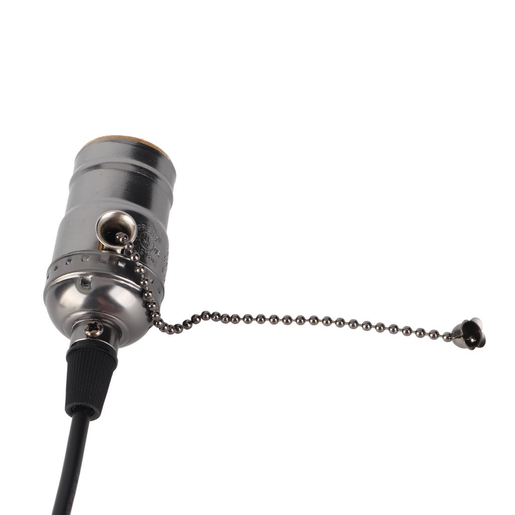 E26 Винтажный подвесной светильник с выключателем на цепочке, основание лампы, монтируется на потолок (черный)