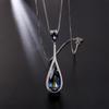 Gb Natural Mystic Quartz -Blueish Pendants 925 Sterling Silver Water Drop Gemstone Necklace For Women Fine Jewelry