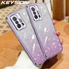 KEYSION Роскошный чехол-бампер с покрытием и блестками для Xiaomi 11T Pro 5G, прозрачный мягкий ТПУ, противоударная задняя крышка для Xiaomi 11T 5G