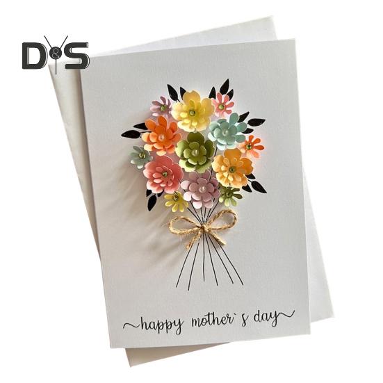 3D Pop Up открытка ко Дню матери, искусственные цветы, поздравительная открытка с конвертом и вкладышем для мамы, бабушки, жены, дочери