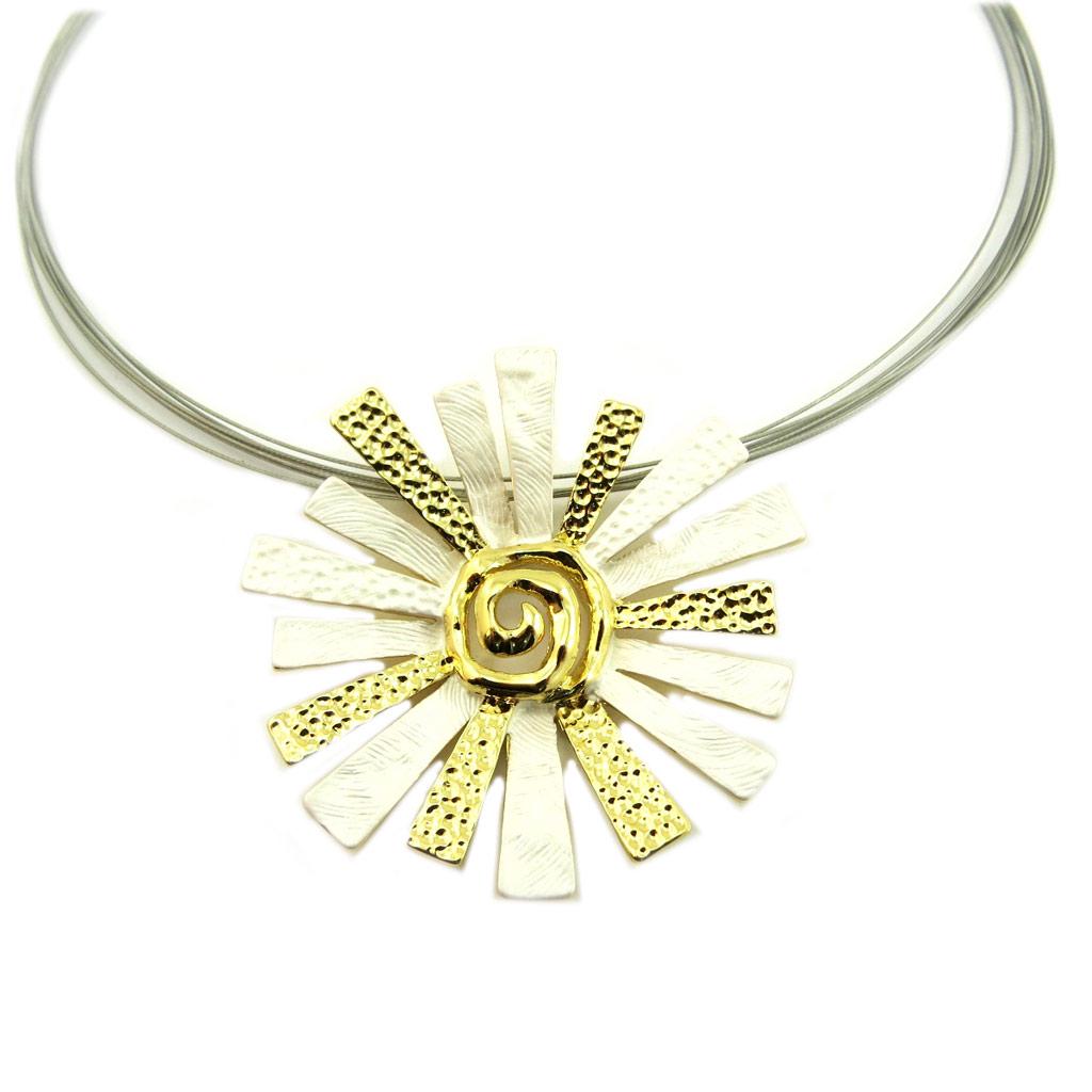 Les Trésors De Lily [P8430] - Дизайнерское колье 'Acapulco' золотисто-бежевый - 8 см