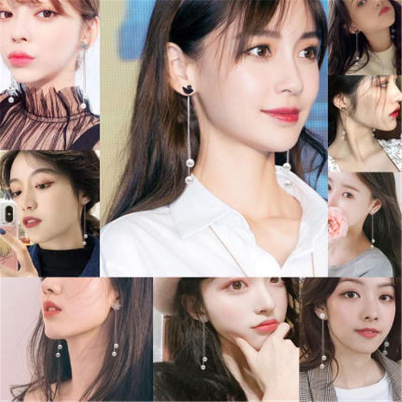 Асимметричные серьги-кисточки из жемчуга в корейском стиле с серебряной иглой S925