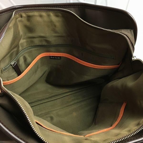 Paul Smith Портфель Деловая сумка Темно-коричневый/Коричневый полосатый узор Ремень в комплекте(ИСПОЛЬЗОВАЛ)