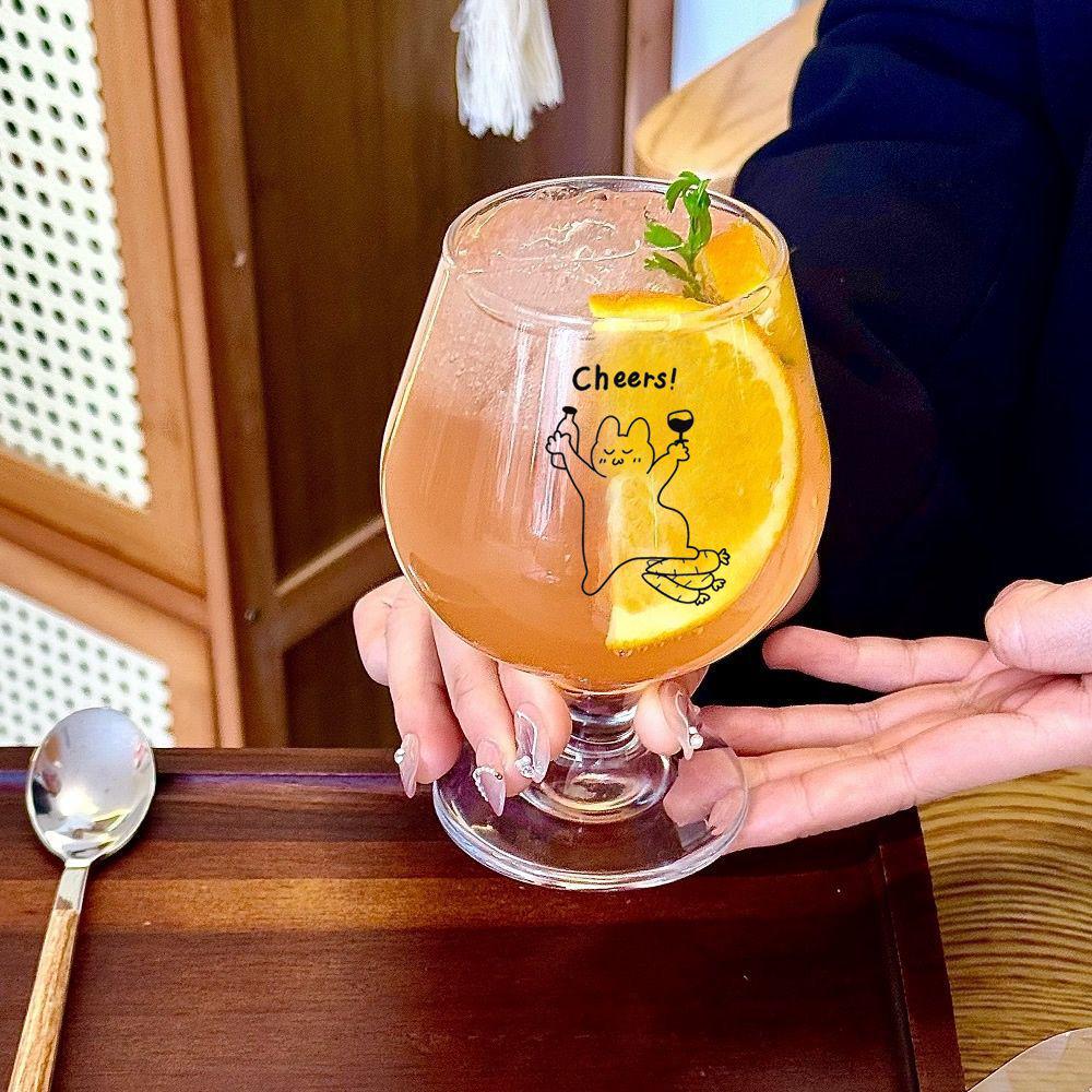 Korean Style Cute Puppy Glass Goblet: Dessert, Wine, Juice, Sparkling Water Cup