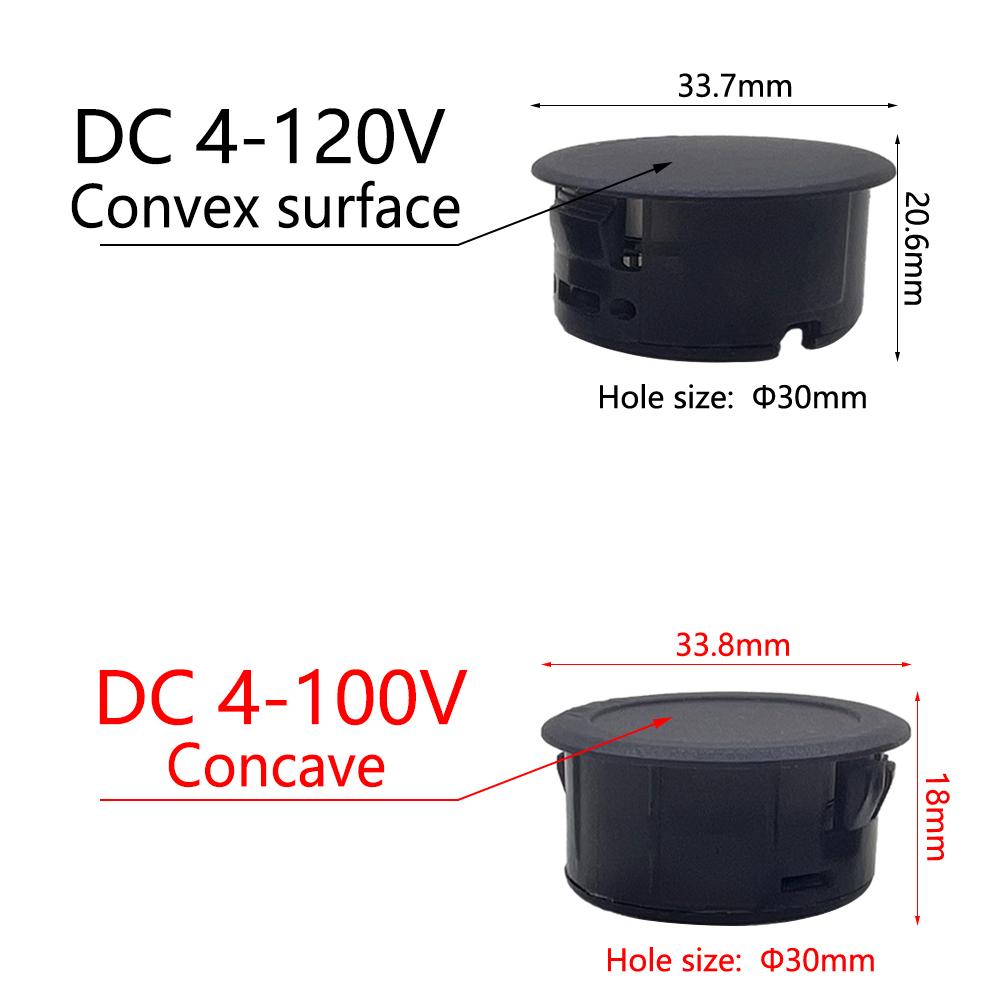 DC 4-100V светодиодный цифровой дисплей круглый двухпроводной вольтметр цифровой вольтметр постоянного тока головка дисплея защита от обратного подключения