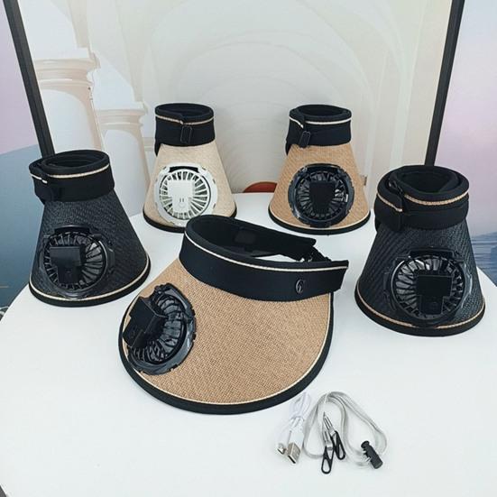 Веерная шляпа с широкими полями, дизайнерская повязка на голову, мужская и женская складная шляпа от солнца, перезаряжаемая вращающаяся на 360 градусов веер, пустой цилиндр