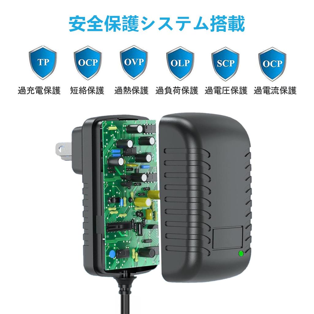 General Purpose 12V 3A AC Adapter DC12V Power Supply Compatible with 1A 2A 3A 11 Types Conversion Jack For Powering LED Strip Surveillance Cameras and