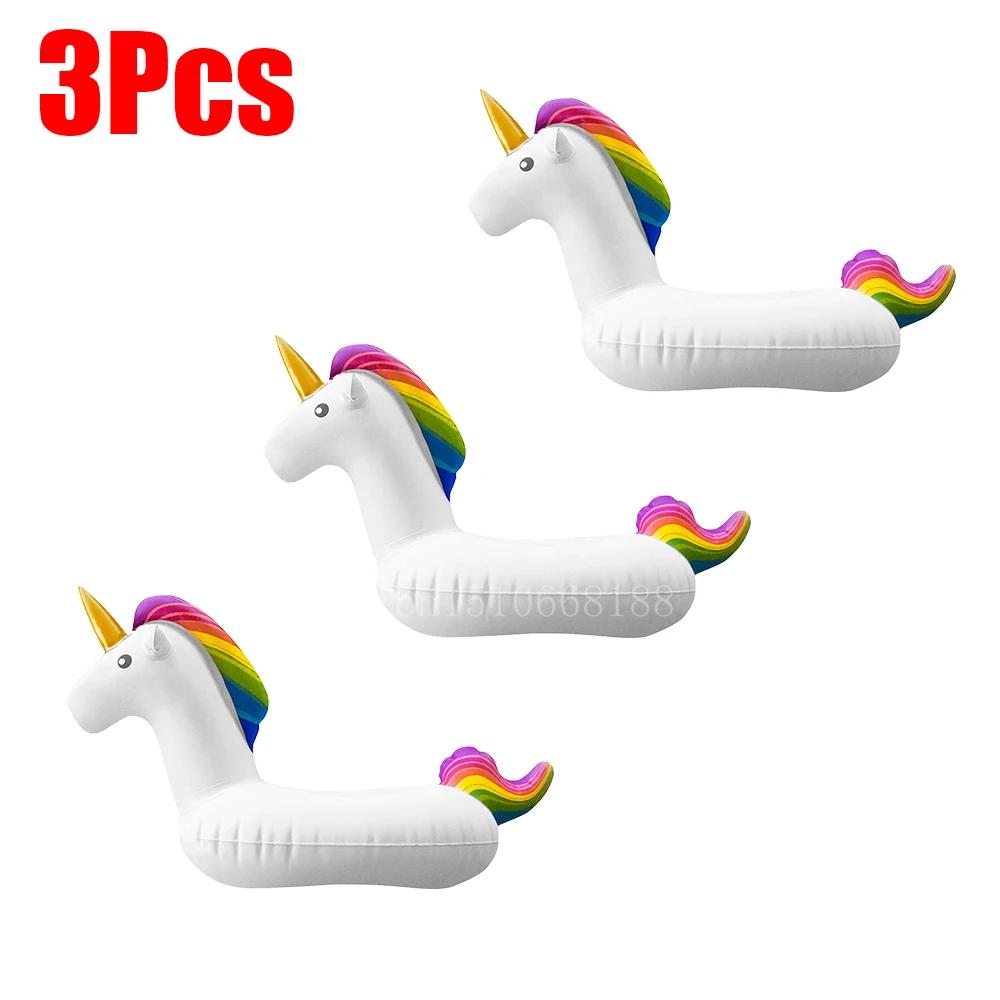 1-5Pcs Floating Cup Inflatable Flamingo Drinks Cup Holder Pool Float Bar Coasters Floatation Devices Pink Toy Drink Holder