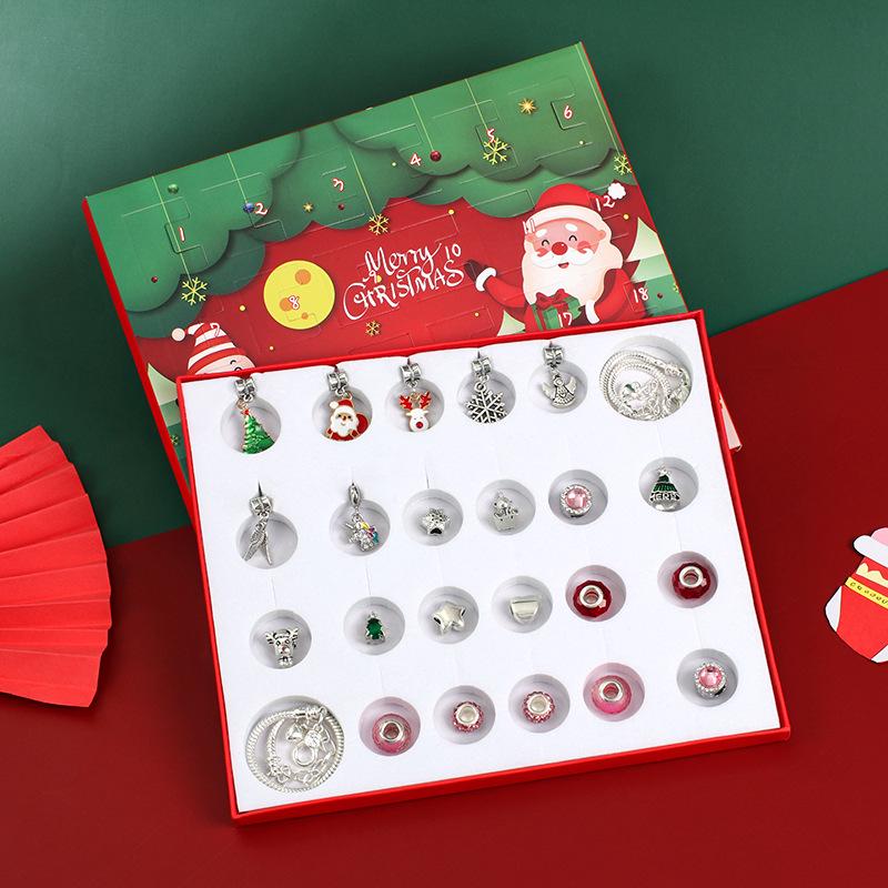 Конверт рождественского адвент-календаря с 24 ячейками: Сделай сам браслет и поздравительная открытка с благословением детский подарок