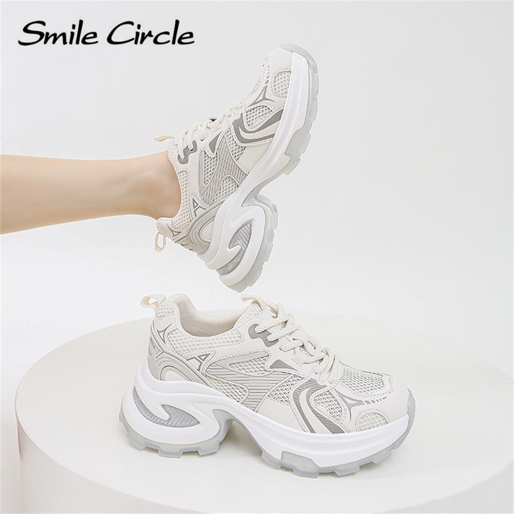 Низкие кроссовки, увеличивающие рост, с круглым носком, на толстой подошве, дышащая, удобная повседневная обувь