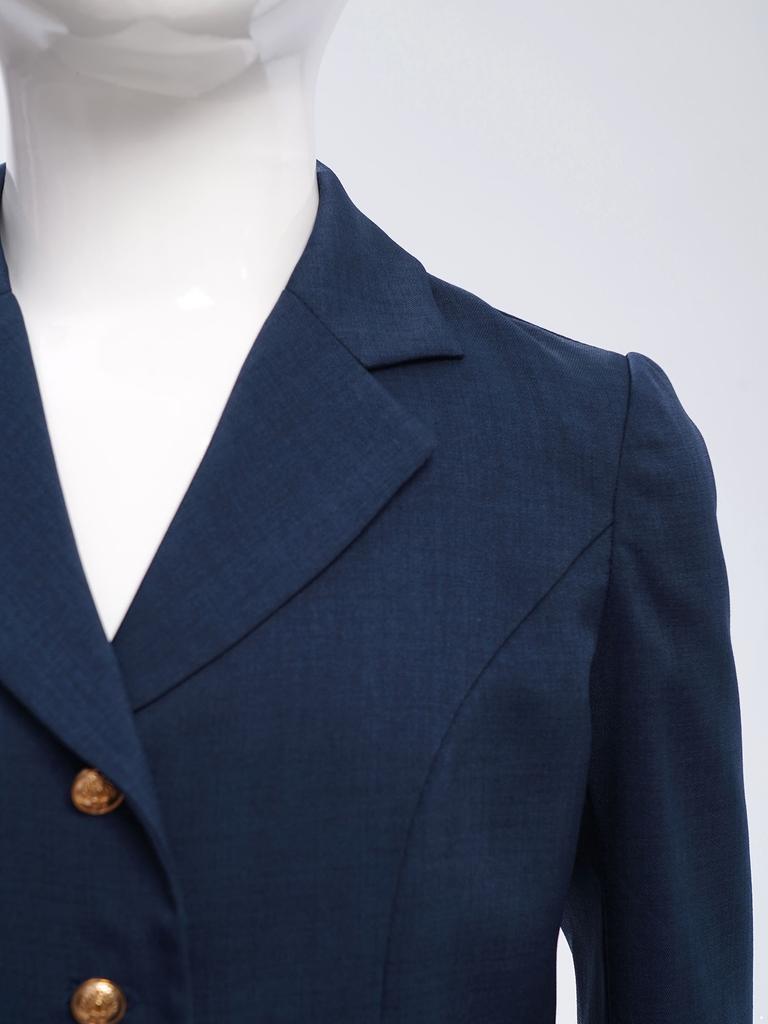 Пиджак для девочек, школьная форма, лацканы, длинный рукав, на пуговицах, карманы, блейзер, топ