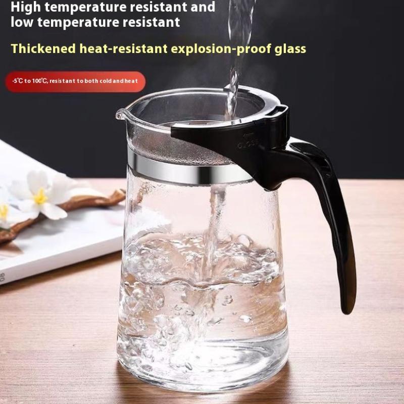 750 мл Креативный чайник с фильтром из высокоборосиликатного стекла для дома, офиса, подарок, большой емкости, с прессом, плавающая чашка с крышкой для идеального чая