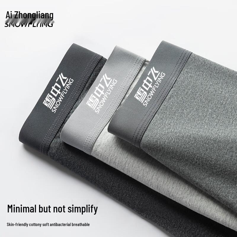 Мужские боксеры-брифы больших размеров Snow Flying из чистого хлопка с антибактериальной ластовицей из тутового шелка 7A