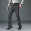 Men's Middle Waist Elastic Gray Loose Flared Denim Trousers Men's Large Size Flared Pants
