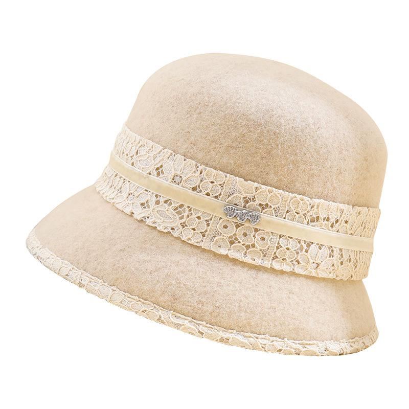 Женская шляпа-ведро из 100% чистой шерсти, осенне-зимняя, элегантная, с теплым верхом, шляпа для мамы