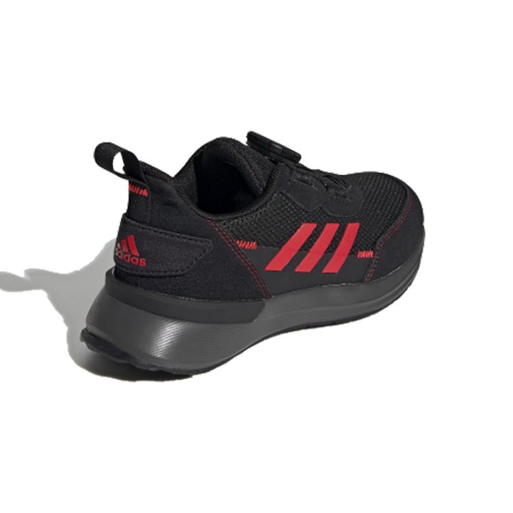 adidas Rapidarun Boa Амортизация Низкие Детские Беговые Кроссовки Черно-Красные Для Детей Возрастом 3 7 Лет FU7314