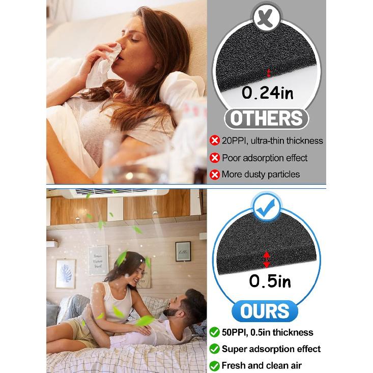 Acostop RV Air Conditioner Replacement Filters - 6 Pack 7.5''X14''X0.5'' AC Filter Compatible With Dometic Filter Numbers 3313107.103 & 3105012.003,