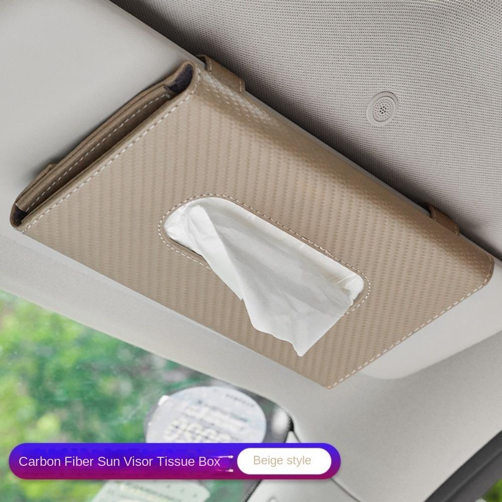Universal Car Sun Visor Plate Tissue Box Carbon Fiber Tissue Holder New Napkin Holder Seat Back