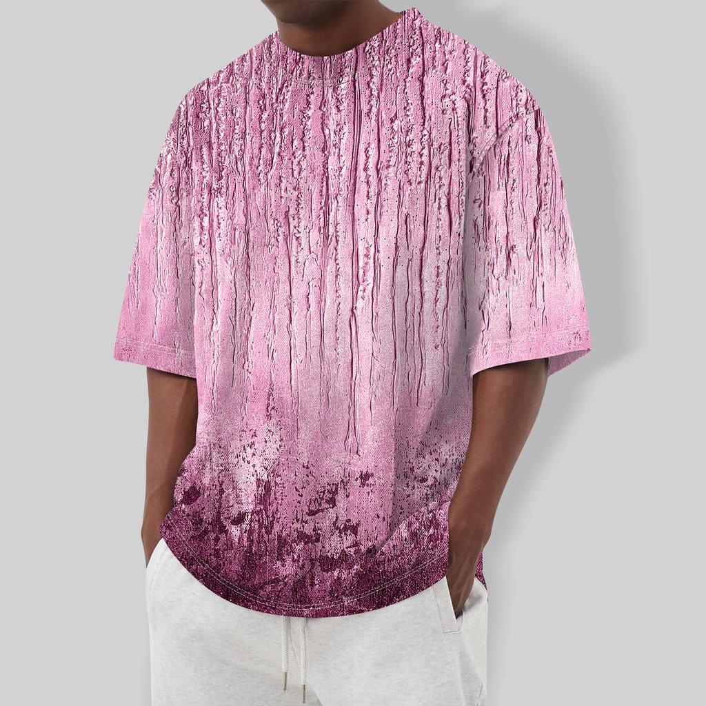 Летняя мужская популярная футболка с круглым вырезом и коротким рукавом с принтом