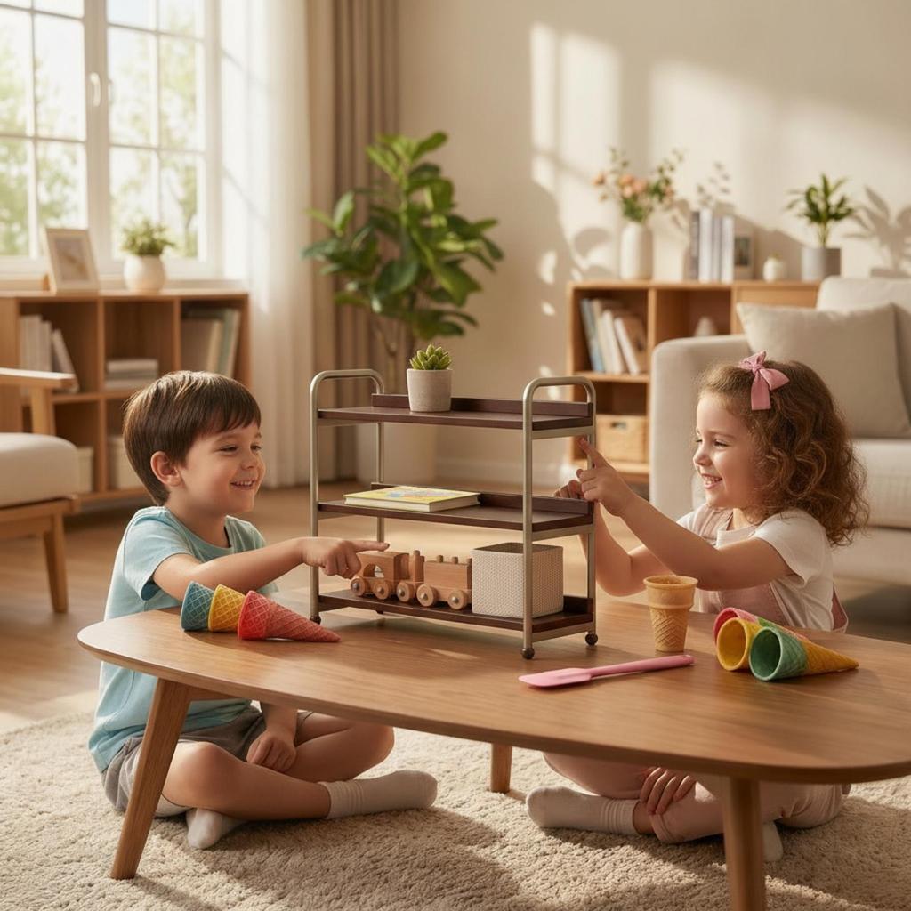 Трехъярусная полка-органайзер для рабочего стола, отдельно стоящая, с металлическим каркасом