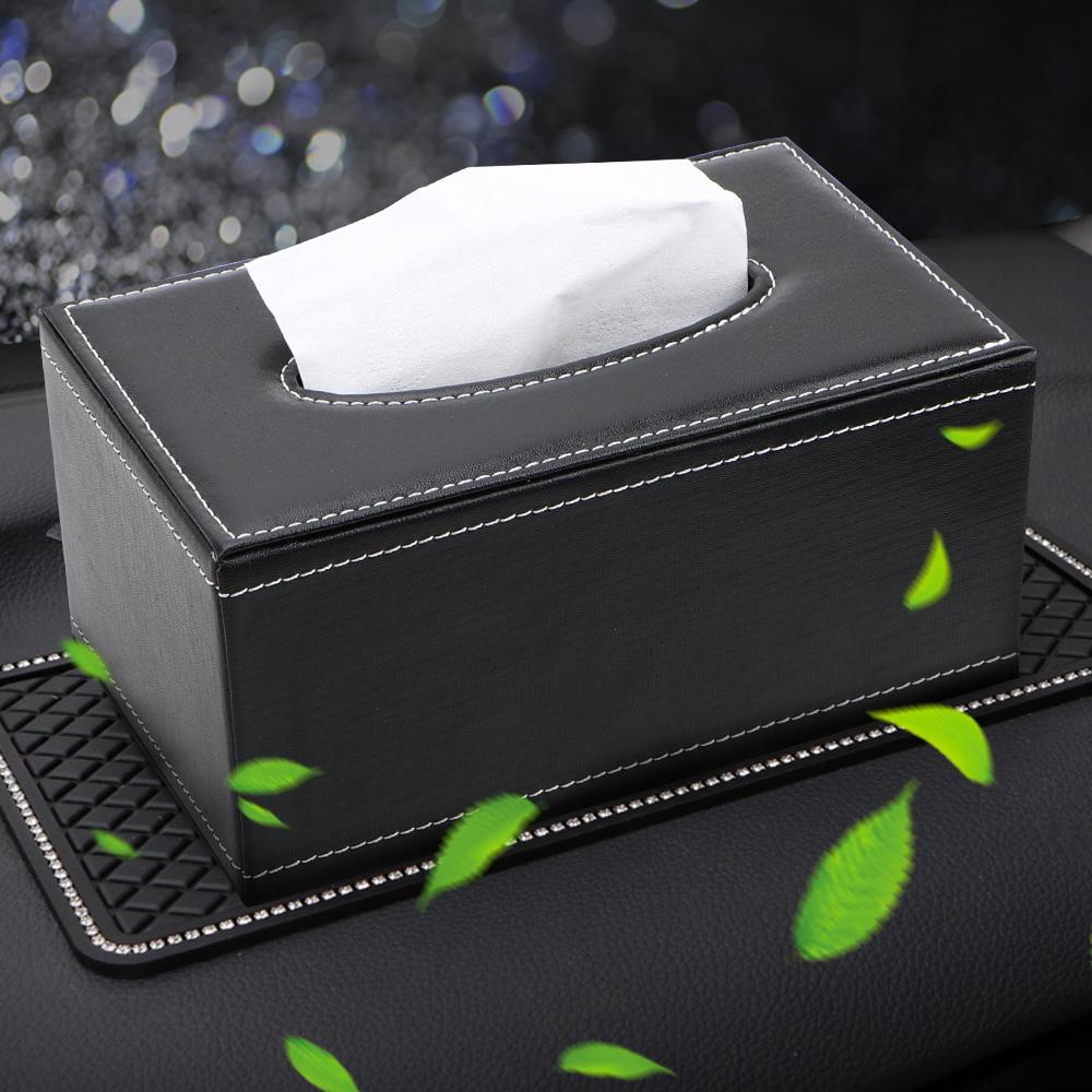 Anti-moisture Home Storage Paper Holder Rectangular Tissue Paper Napkin Box PU Leather Tissue Box