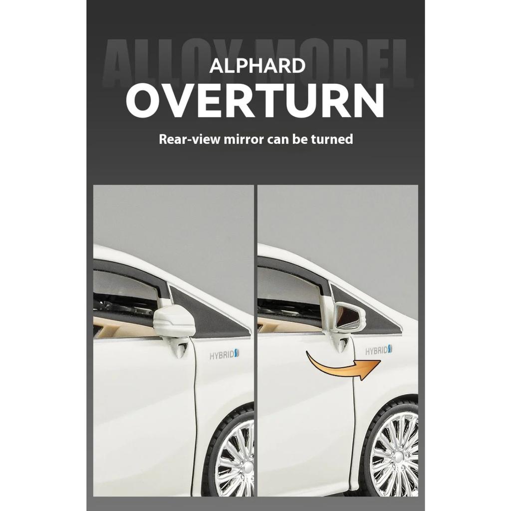 1/24 TOYOTA Alphard Luxury MPV литая модель автомобиля из сплава металла со звуком и светом коллекционирование хобби высокая имитационная модель подарок для мальчика