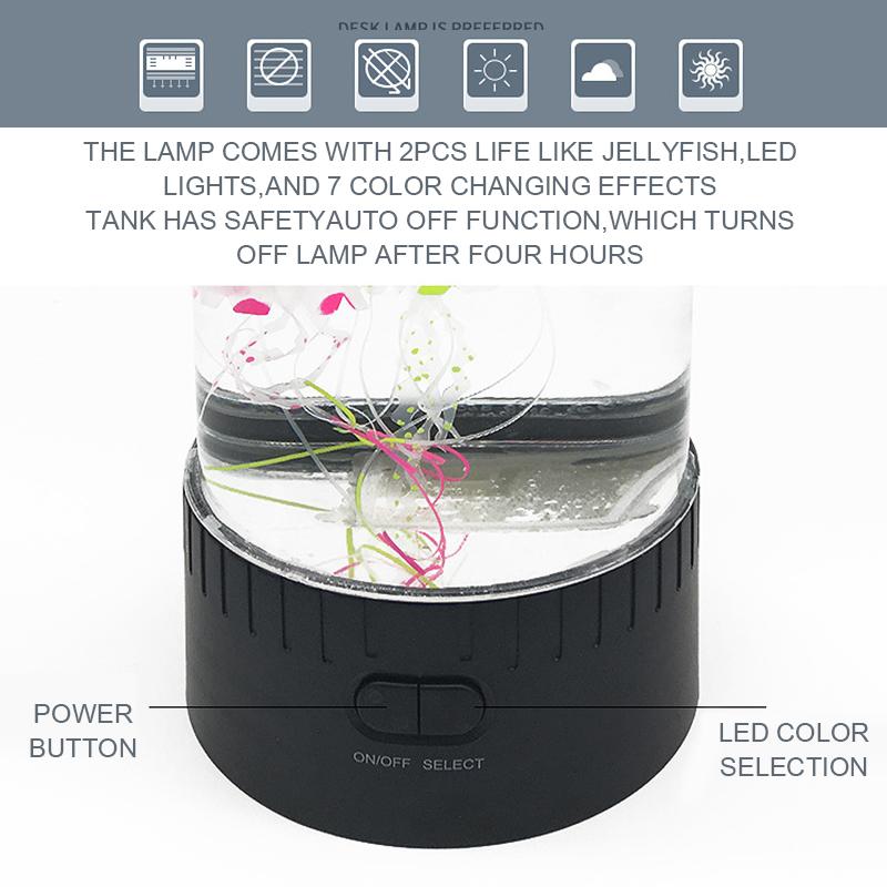 Медуза Аквариум Океан Светодиодный светильник для водного настроения Настольная расслабляющая лампа