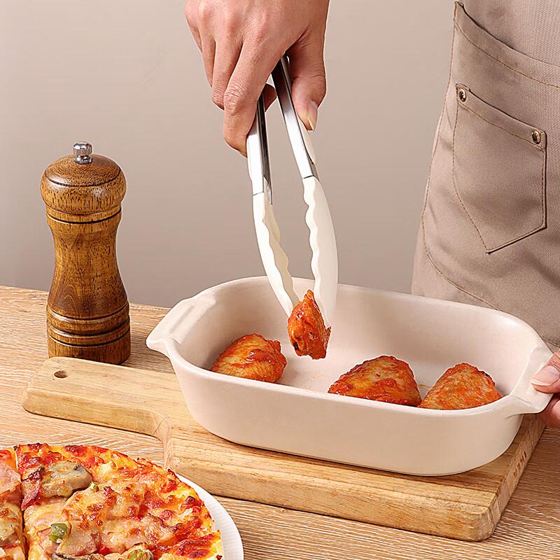 Baijie Stainless Steel Silicone Food Tongs, Steak Tongs, Barbecue Tongs, Kitchen Steak Tongs, Grilled Meat Tongs