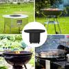 2024 Diameter 100Cm Black Oxford Cloth Fire Pit Table Cover Outdoor Dustproof Barbecue Fire Pit Top
