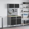 Work Cabinet Set with Drawers and Shelf 8 pcs Gray