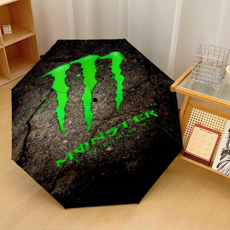 Печать Monster Energy 8?Автоматический зонт с ребрами, ветрозащитный, легкий, складной, для путешествий на открытом воздухе