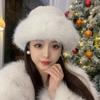 Winter Warm Fluffy Faux Fur Bucket Hat for Women Thermal Windproof Fisherman Cap Warmer