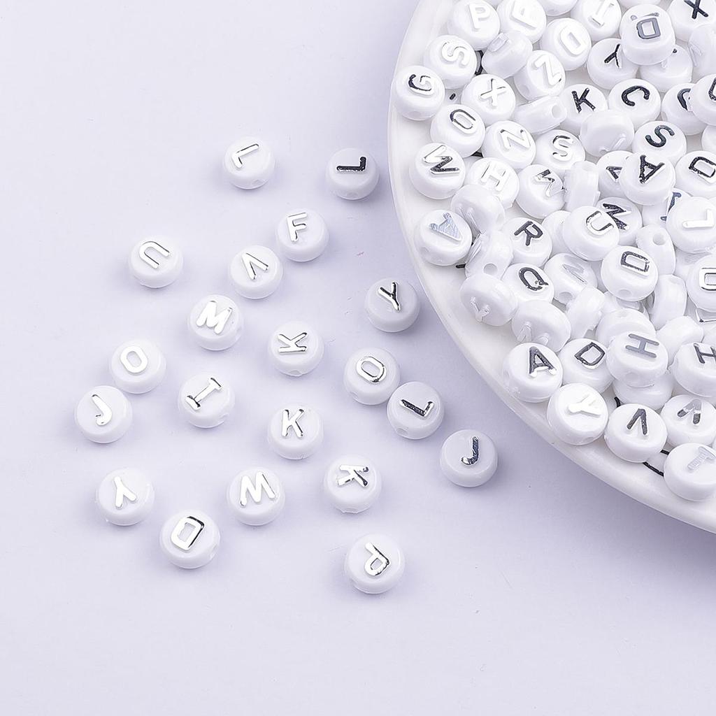 Акриловые плоские бусины с буквами 10x6 мм, 50 шт., для изготовления ювелирных изделий своими руками