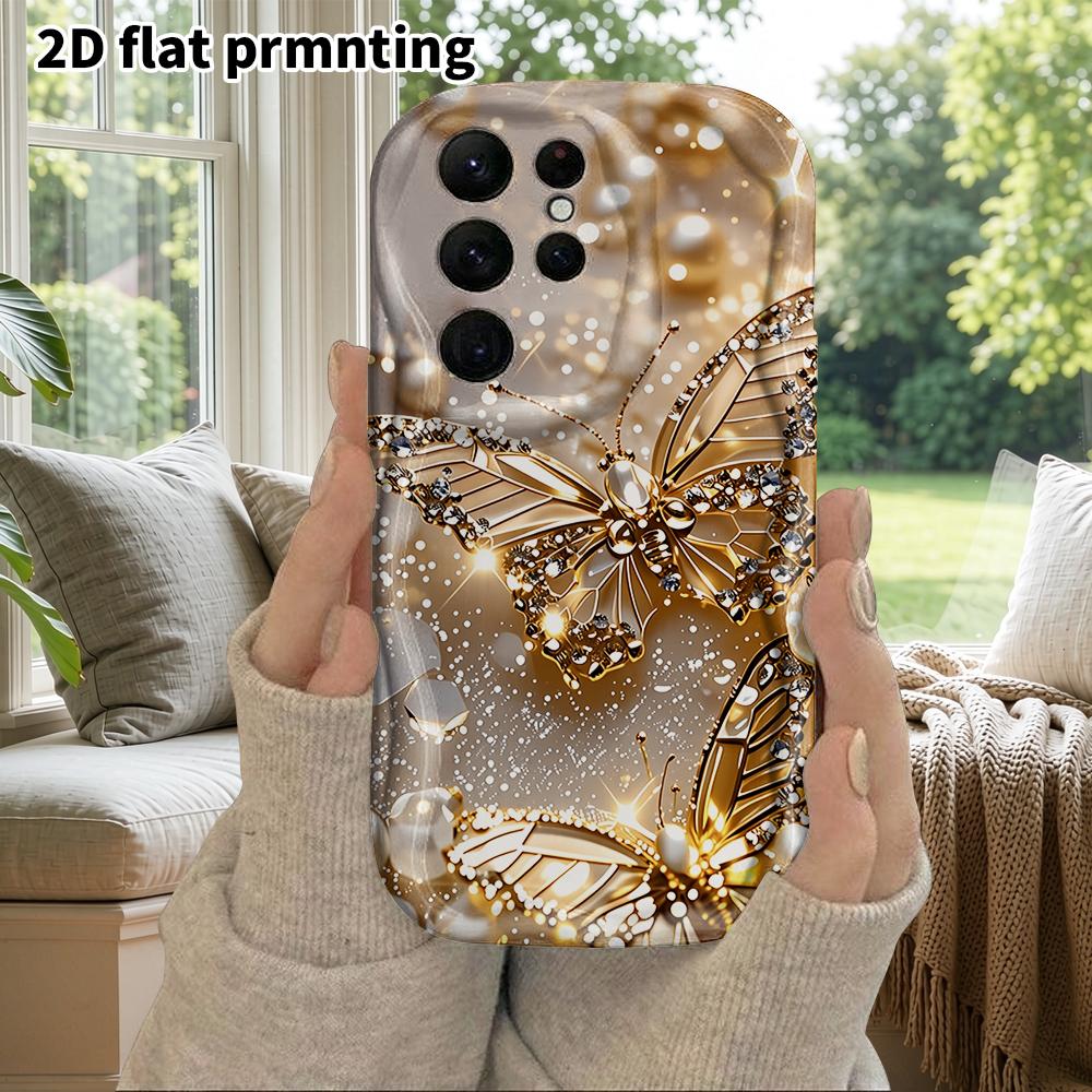 Phone Case: 2D Flat Samsung Galaxy A34 A35 M05 M06 S20 S22 S21 FE Plus 5G Protective Case, Couples Style, Diamond Butterfly, Christmas and Halloween G