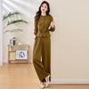 2025 Women's Spring Fashion Set: Stand-Up Collar Jacket & Wide Leg Pants